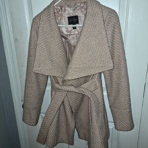 Jessica Simpson pink wool wrap peacoat